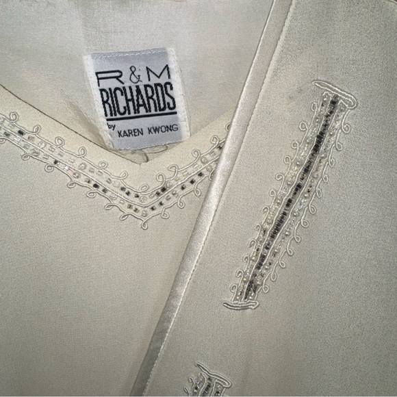 Vintage R & M Richards Karen Kwong 3 Pc pant set 24W Ivory Formal Evening Wear - Picture 4 of 16